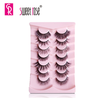 Lot de 7 paires de faux cils naturels effet plumeux Sweet Rose – Maquillage de haute qualité pour femmes, marque privée