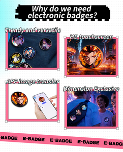 Customized 1.5 Inch HD Dynamic Display <b>Smart</b> <b>Electronic</b> Badge Rechargeable Battery BW03 E-Badge With Screen HD Dynamic Display O - Product Image 6