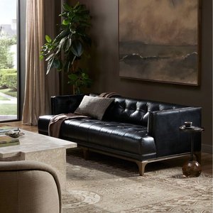 Canapé trois places en velours style rétro <span class=keywords><strong>français</strong></span> pour salon, avec boutons capitonnés, mousse haute densité, garantie 3 ans, aspect vieilli vintage, structure solide - Product Image 3