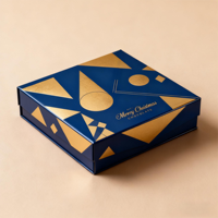 Boîte à chocolat rigide personnalisée raffinée pour cadeaux gourmands avec logo sophistiqué et emballage en carton haut de gamme