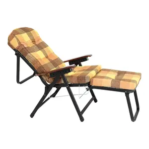 Atacado Marca Italiana Estilo Design Europeu Metal E Ferro Material Deckchair Com Apoio Para Os Pés Venda De Exportação