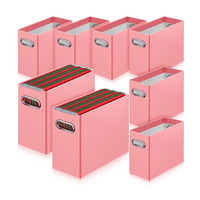 Organisateur de bureau pliable format A4 personnalisé, plateau de rangement pour dossiers de bureau avec poignées pour documents