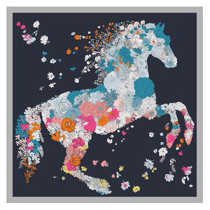 Whosale 130*130cm 숙녀 스카프 럭셔리 브랜드 말 인쇄 대형 두건 여성 능 직물 실크 느낌 파울 - Product Image 4