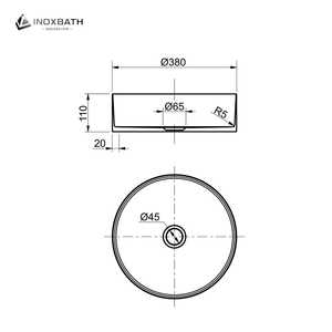 Lavabo Redondo de Acero Inoxidable 304 de un Solo Tazón, Fácil de Limpiar, para Encimera de Baño, para Hogar y Hotel, para Lavarse las Manos - Product Image 4