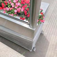 Pembatas Kaca Kafe Anti Angin Weldon Outdoor Stainless Steel X Stand, Pembatas Trotoar, Anti Karat, Pot Bunga Bergerak