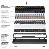 Clavier de jeu mécanique 60% 61 touches rétroéclairé RVB filaire USB Type C format compact pour bureau