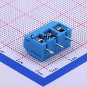 DB301V-5.0-3P-BU-S Screw Terminal Block Through hole Component (THT),P=5mm Connector 1x3P 5mm Blue Through Hole - Product Image 1
