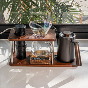 Multifunctional Coffee Bar <b>Tools</b> <b>Station</b> Decor Wooden Shelf Storage Pour Over Coffee Maker Worktop Dripper Stand - Product Image 2