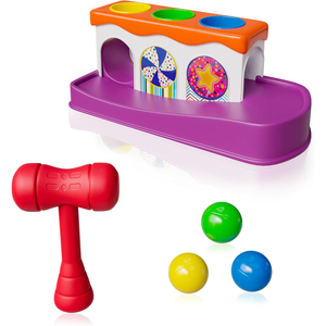 Juguete Educativo de Plástico para Niños, Plataforma de Apilamiento de Bolas de Colores con Martillo, 12M+, Montessori, en Oferta - Product Image 1