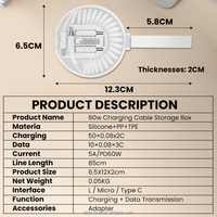 Logo personnalisé Cadeau d'entreprise Câble rétractable de 85cm pour date de type C USB et adaptateur portables Kit de rangement pour les voyages d'affaires