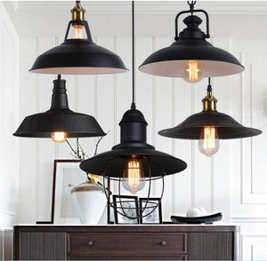 Lampada a Sospensione Decorativa Industriale <span class=keywords><strong>Vintage</strong></span> Multi-stile in <span class=keywords><strong>Metallo</strong></span> Nero E27 per Ristoranti e Bar - Product Image 1