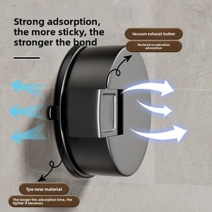 Suction Cup <b>Hook</b> Strong Bearing Adhesive Space Aluminum Wall-Mounted Punch-Free <b>Bathroom</b> Door Back Hanging Clothes - Product Image 3