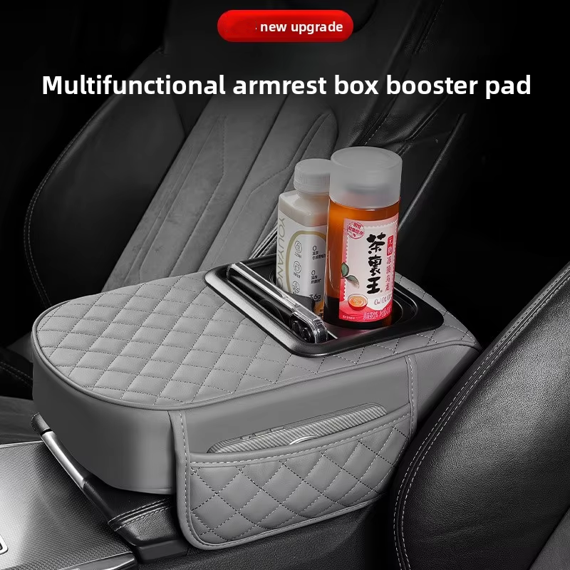 CarClean Universal Multi-functional Car Armrest Box - Heightening Pad with Cup Holder Storage