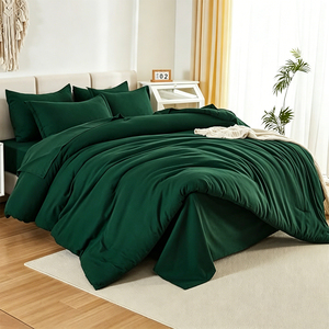 Ensemble de literie personnalisé 3 pièces Boho <span class=keywords><strong>vert</strong></span> <span class=keywords><strong>forêt</strong></span> uni avec <span class=keywords><strong>drap</strong></span>-<span class=keywords><strong>housse</strong></span> élastique pour chambre à coucher, service OEM ODM - Product Image 2