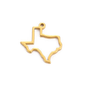 Colgante de mapa de <span class=keywords><strong>Texas</strong></span>, dijes de mapa de acero inoxidable para collar, pulseras, accesorios para hacer joyas DIY, regalo - Product Image 1