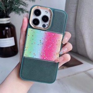 Protezione elettrolitica originale Glitter in pelle di lusso custodia per telefono cellulare Cover accessori per <span class=keywords><strong>Ihpone</strong></span> 12 13 14 15 16 Pro Max - Product Image 5