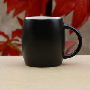 <b>Black</b> Ceramic Mug Matte Finish 11 Oz Coffee Mug For Business Gifts Solid Color Design HB008 - Product Image 4