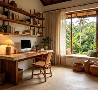 FULLSUMMER Servicio de Diseño de Interiores para Hoteles y Casas, Personalización Completa de Viviendas con Diseño Tropical de Jungla