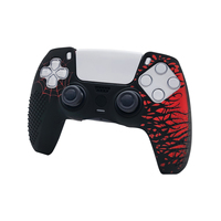 Étui de protection complet en silicone antidérapant avec motif d'araignée gravé au laser pour manette PS5, accessoires de jeu