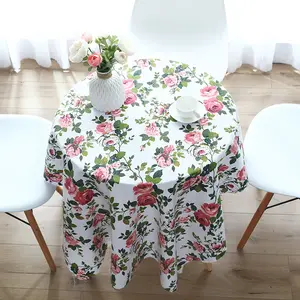 Olaylar için baskılı Pastoral tipi parti Polyester pamuklu masa örtüsü dikdörtgen masa örtüleri bezler