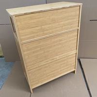 Fourniture d'usine armoire de rangement en bambou avec Double porte et tiroirs pour chambre à coucher, salon