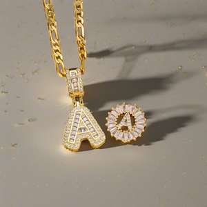 Collar con colgante de inicial de circonita cúbica MoLin para mujer, cadena de 26 letras del alfabeto, chapado en oro, engaste de bisel, tecnología de incrustación al por mayor - Product Image 3