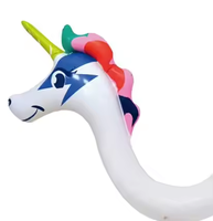 Toboggan aquatique licorne populaire pour enfants, flottant, en PVC écologique, 450 cm x 350 cm, alimenté par prise électrique