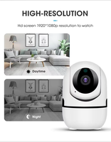 WiFi sans fil 360 °   Caméra de sécurité intelligente 1080P pour intérieur et extérieur avec vision nocturne et suivi intelligent