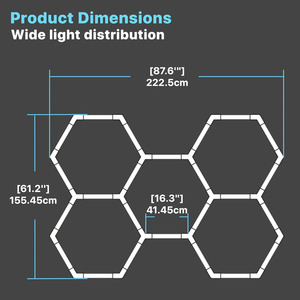 Lumières <span class=keywords><strong>LED</strong></span> hexagonales pour salon de coiffure, barbier, lavage auto, studio, <span class=keywords><strong>garage</strong></span> - Éclairage de plafond hexagonal pour atelier - Product Image 4