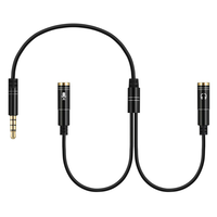 Doonjery — câble de séparation de casque Audio stéréo, Jack 3.5mm, 1 mâle à 2 femelles, adaptateur séparateur de casque d'écoute, microphone