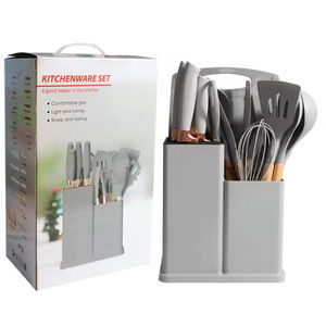 Commercial <b>Kitchen</b> <b>Silicone</b> Spatula Set 19pcs Soup Spoon Non-Stick <b>Utensils</b> Wholesale Durable Cookware Tools - Product Image 1