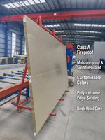 Panneau sandwich en laine de roche avec bordure en polyuréthane pour la construction de bâtiments commerciaux, système de toiture, de murs et de cloisons