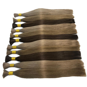 Perruque en cheveux humains lisses en vrac, sans couture, avec coussinets de cheveux supplémentaires, cheveux humains africains complets, longueurs de 12 à 28 pouces - Product Image 1