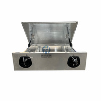 Tiroir gigogne en aluminium de 750mm avec rail coulissant robuste et couvercle de support à gaz pour le stockage en couleur noire