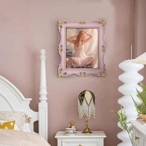 Cadre <span class=keywords><strong>de</strong></span> miroir mural orné en bois vieilli récupéré, finition antique dorée et argentée, support d'image sculpté opulent pour impression artistique ou logo - Product Image 3