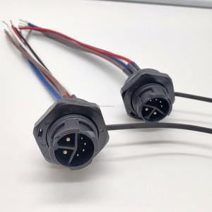 2 + 4针推锁IP67防水公面板连接器18AWG + 24AWG户外发光二极管液晶广告显示器线束 - Product Image 3