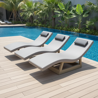 Lit de spa en cuir véritable pour intérieur et extérieur, design moderne, chaise longue individuelle, usage commercial, éponge haute densité, aluminium, massage