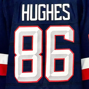 Pronto per la spedizione 2025 della marina Brady Tkachuk 4 nazioni affrontano la maglia da Hockey cucita di migliore qualità - Product Image 3