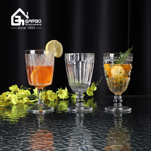 Copa de Vino Sherry Vintage con Diseño de Hojas Grabadas, Estilo Brasileño, 110oz, Vaso de Cristal Antiguo - Product Image 1
