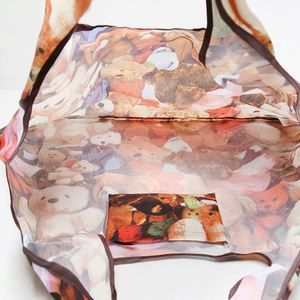 Sac de courses pliable en polyester lavable, écologique, mignon, à motif de dessin animé - Product Image 5