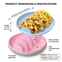 Support de tacos en silicone réutilisable, non toxique, durable et flexible, plateau de service pour tortillas, déjeuner et dîner