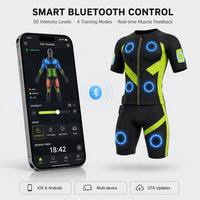 Combinaison de stimulation musculaire EMS sans fil avancée avec 14 électrodes sèches, pulsations multicanal, équipement d'entraînement haute performance pour femmes