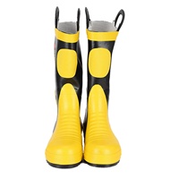 Bottes de sécurité pour pompiers certifiées par l'usine, protection des pieds, antidérapantes, bottes de pompier à tige haute avec doubles boucles de traction