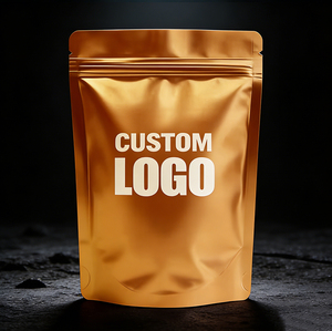 Pochette à fond plat avec logo personnalisé, finition mate/brillante en PE, pour emballage alimentaire/poudre protéinée refermable avec fermeture éclair, service OEM/ODM - Product Image 3