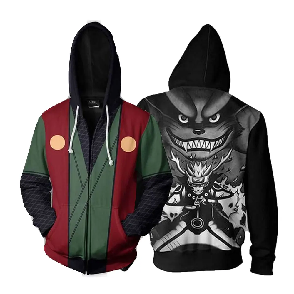 Plus Size Anime Hoodie Crop Hoodies Men'S Windbreaker Hoodie Jacket Coat With Zipper Jogging Tracksuit Sweatshirts