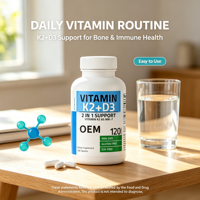 Vente directe de capsules de vitamine D3 K2 végétariennes à haute puissance, favorisant la santé des os et le système immunitaire, service OEM/ODM