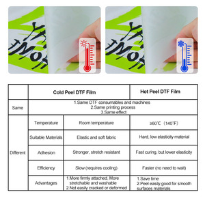 Transfert de chaleur direct à film de qualité supérieure prêt à presser Double face 75u Cold Peel 33cm 60cm DTF Film PET pour l'impression en rouleau - Product Image 3