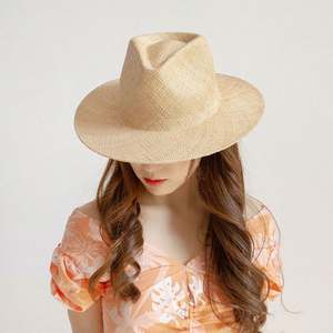 Sombrero de Paja Estilo Jazz, Simple y Moderno, para Primavera/Verano, Ideal para Viajes y Playa, con Ala Ancha - Product Image 1