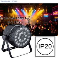 Projecteur LED Wash pour scène et événements, 200W (18x10W) RGBW 4-en-1, en aluminium moulé sous pression, durée de vie 50000H, avec lentilles multiples