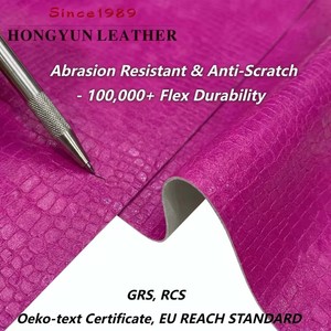 Cuir microfibre de crocodile de luxe, matériau synthétique durable et respirant pour chaussures de créateur - Grain exotique haute fidélité - Product Image 4